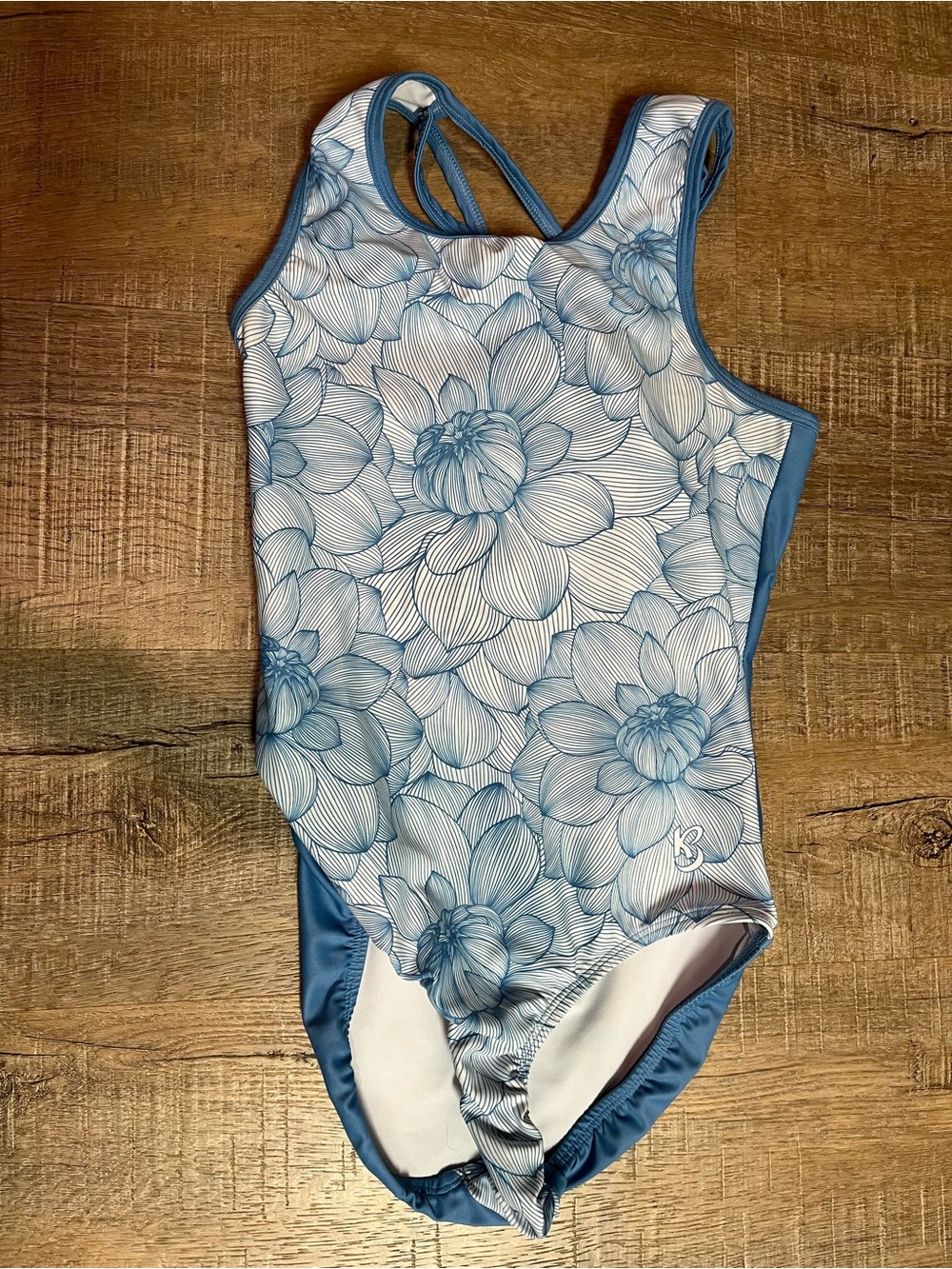 Women’s Blue Floral One-Piece leotard